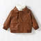 2024 New Baby Boys PU Leather Jacket, 1-3Y Fall Winter Leather Coat with Turn-Down Collar, Zipper, Fashion Outwear