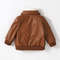 2024 New Baby Boys PU Leather Jacket, 1-3Y Fall Winter Leather Coat with Turn-Down Collar, Zipper, Fashion Outwear