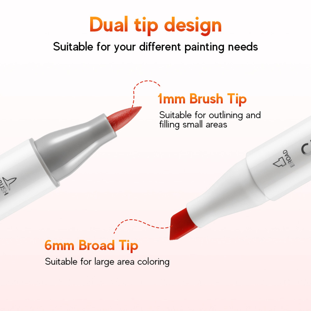 Dual Tip Alcohol Markers Professional Art Marker Set For Artists Brush  Broad Tips Drawing Coloring 2