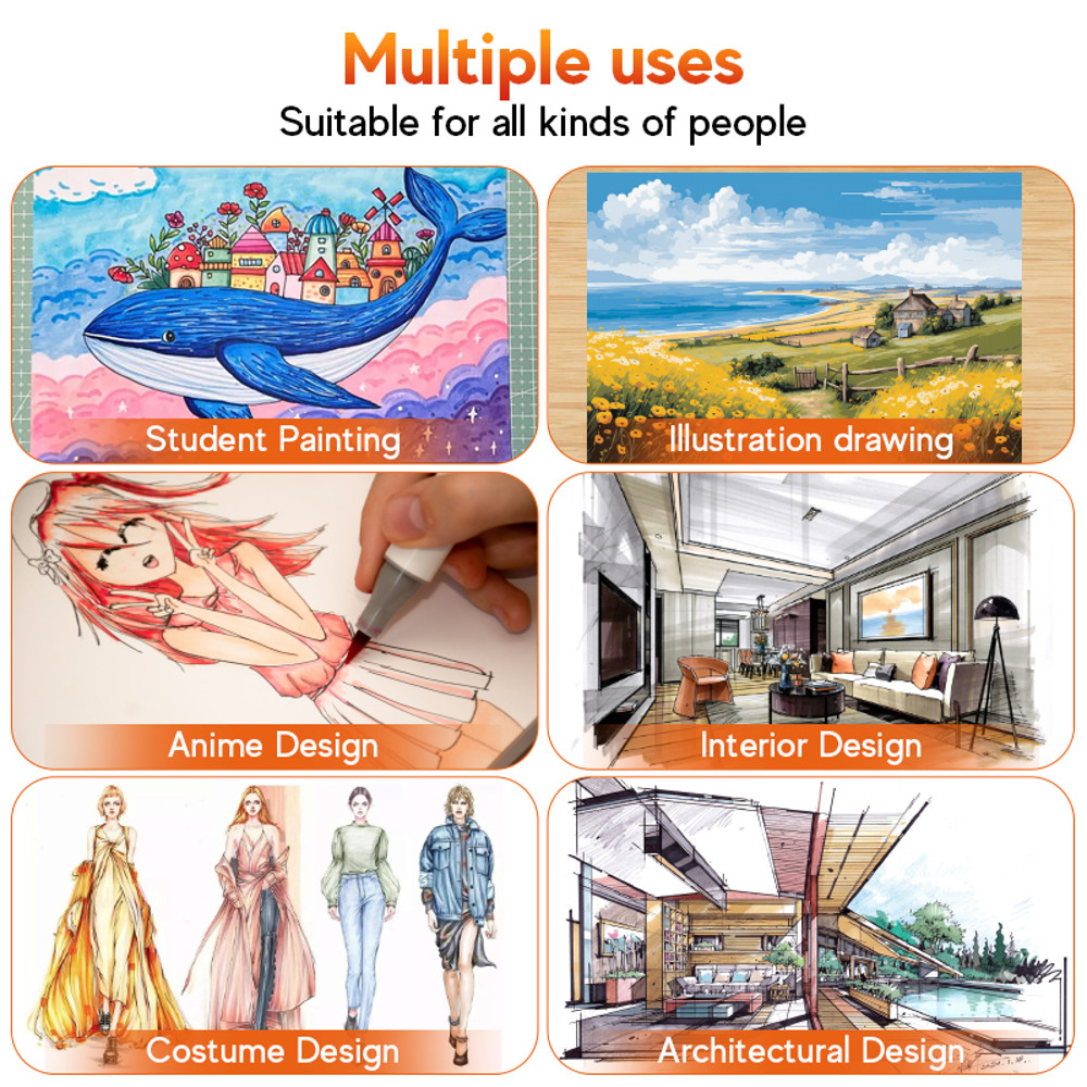 Dual Tip Alcohol Markers Professional Art Marker Set For Artists Brush  Broad Tips Drawing Coloring 5