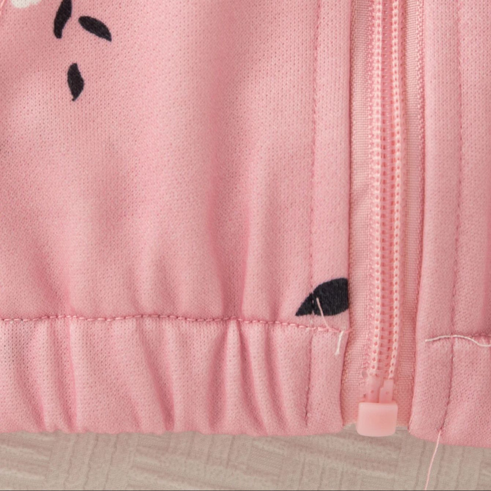 Baby Clothes Spring And Fall Flower Pattern Zipper Simple Outerwear With Pocket Cute Casual Girl'S Children's Jacket Girl Hooded