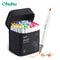 Ohuhu Honolulu Colors Alcohol Art Marker Set, Refillable Dual Tip Pens for Sketching, Manga, Drawing & Professional