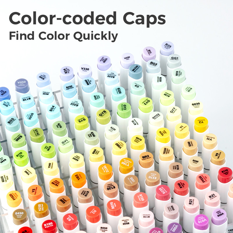 Ohuhu Honolulu Colors Alcohol Art Marker Set, Refillable Dual Tip Pens for Sketching, Manga, Drawing & Professional