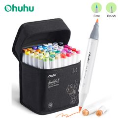 marker pen set color markers, refillable alcohol art markers with dual tips for sketching, manga, and creative school