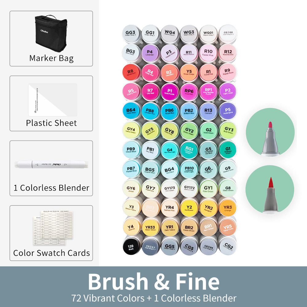 Marker Pen Set Color Markers Refillable Alcohol Art Markers With Dual Tips For Sketching Manga And  5