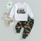 Adorable Baby Girl 2-Piece Spring Ensemble, Floral Embroidered Pullover, Camo Print Pants, Cute Toddler Outfit