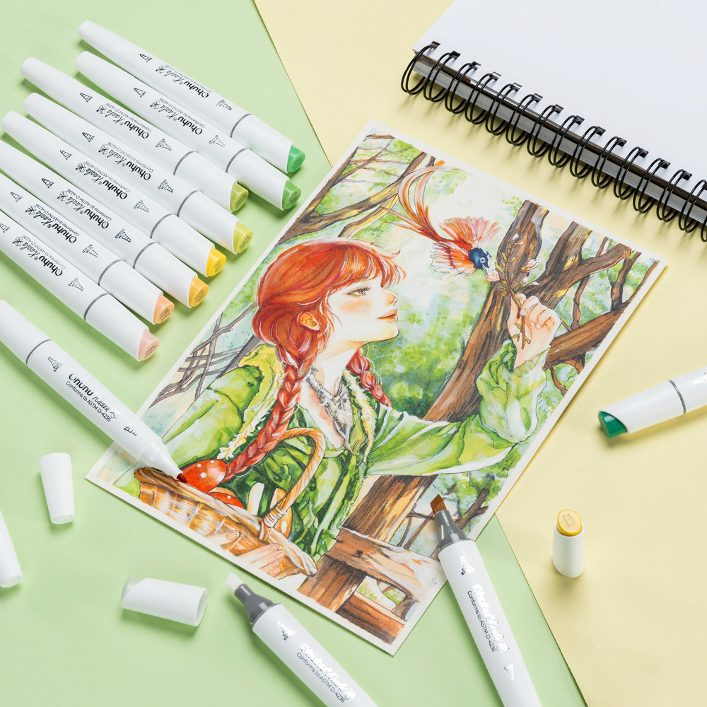 Ohuhu Kaala Alcohol Art Markers Dual Tip Refillable Marker Pen Set For Sketching Manga Drawing  Sch 1