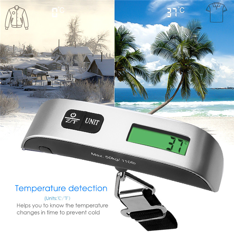 50kg Hanging Baggage Scale Digital Luggage Scale With LCD Display Portable Suitcase Weighing Scale  5