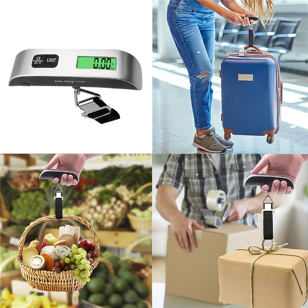 50kg Hanging Baggage Scale Digital Luggage Scale With LCD Display Portable Suitcase Weighing Scale  2