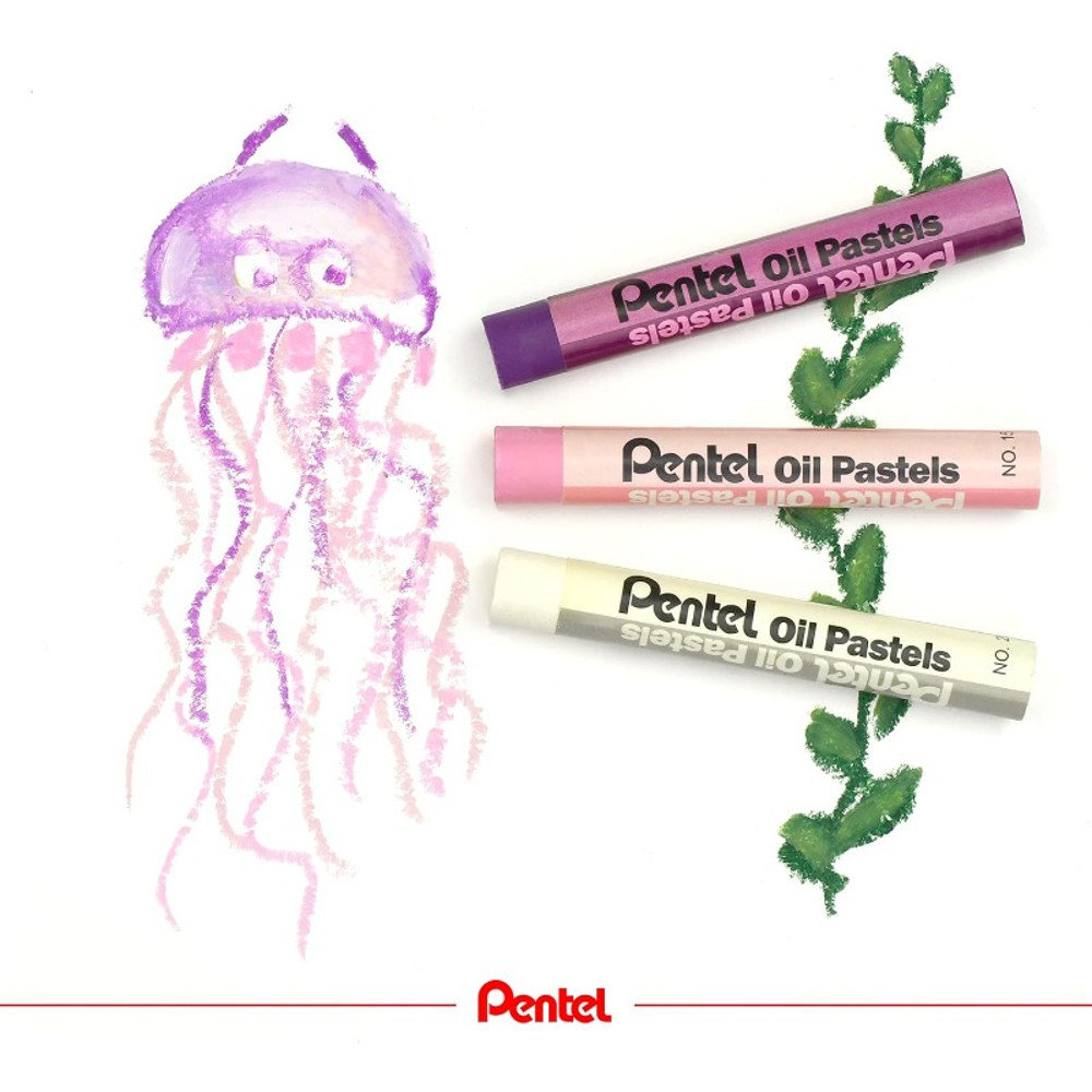 Pentel Arts Oil Pastel Set PHN Assorted Brilliant Colors Smoothly Applied  Blendable For Creative S