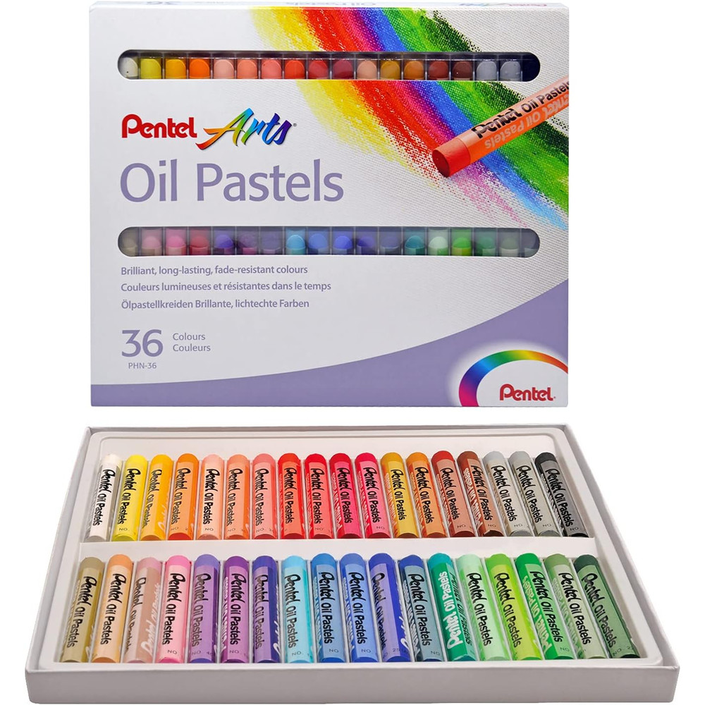 Pentel Arts Oil Pastel Set PHN Assorted Brilliant Colors Smoothly Applied  Blendable For Creative S