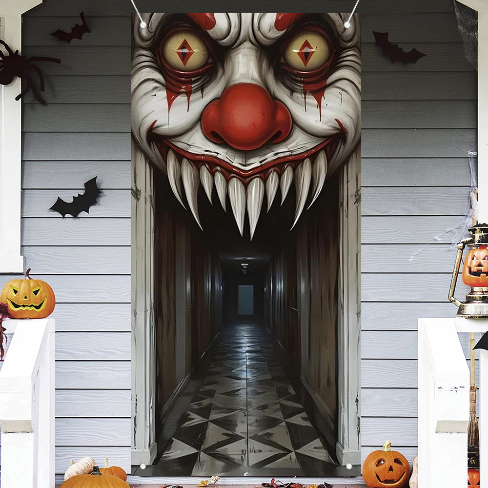 Ultimate Spooky Witch  Zombie Halloween Door Cover IndoorOutdoor Haunted House Wall Decor With 2D S 2