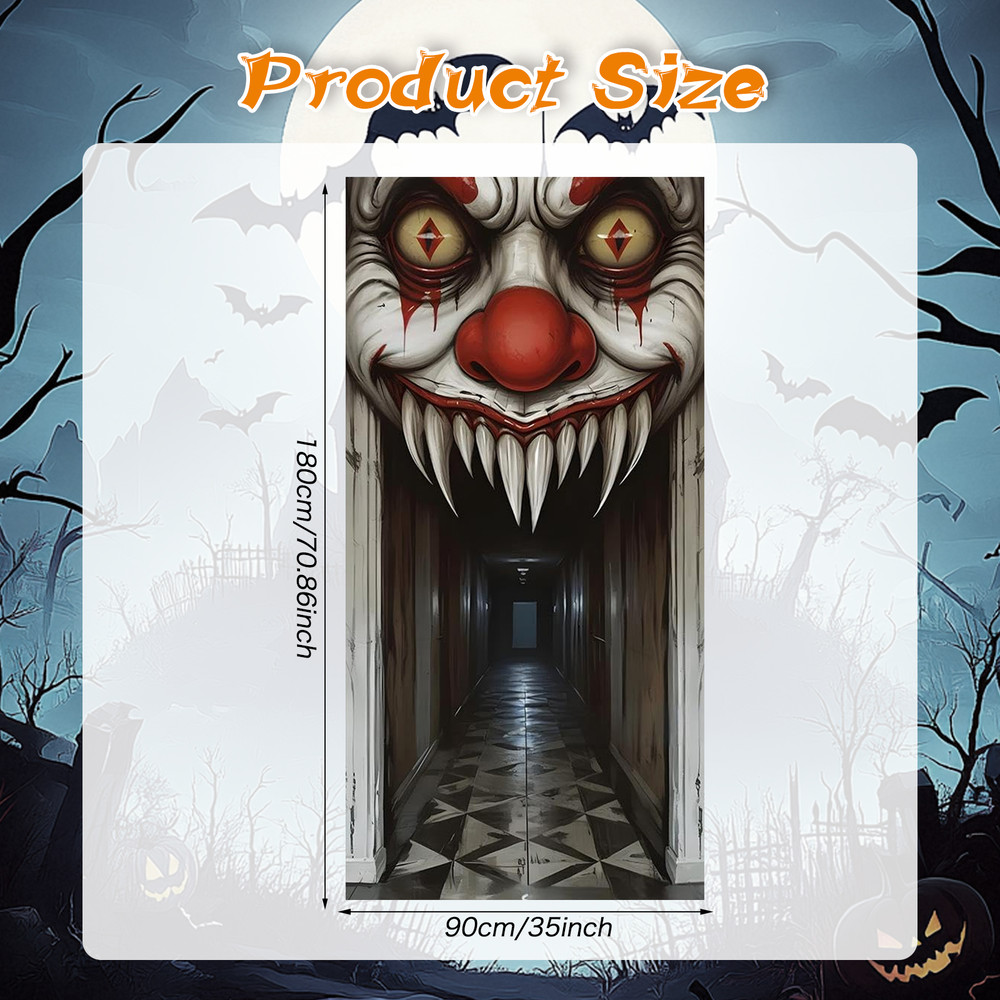 Ultimate Spooky Witch  Zombie Halloween Door Cover IndoorOutdoor Haunted House Wall Decor With 2D S 3