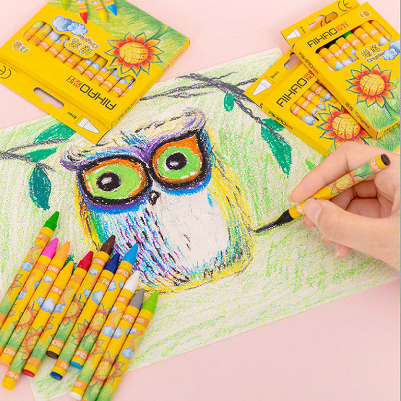 Crayons Creative Cartoon Colors Drawing Non-Toxic Oil Pastels Kids Student Pastel Pencils Art Supplies Set for School