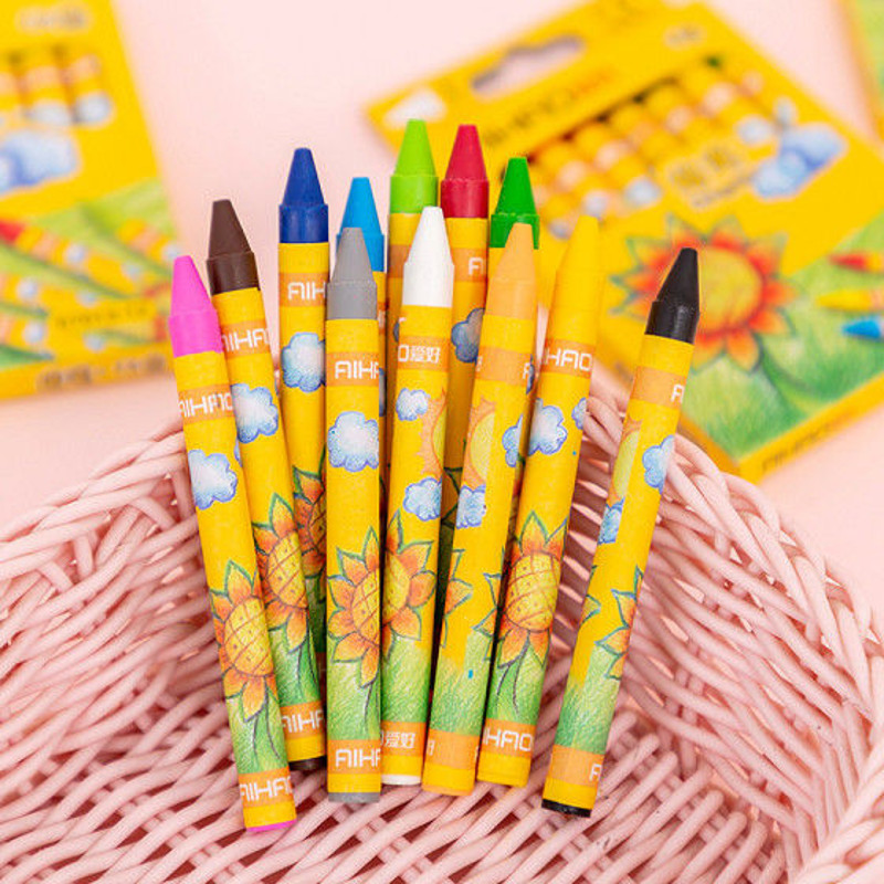 Crayons Creative Cartoon Colors Drawing Non-Toxic Oil Pastels Kids Student Pastel Pencils Art Supplies Set for School