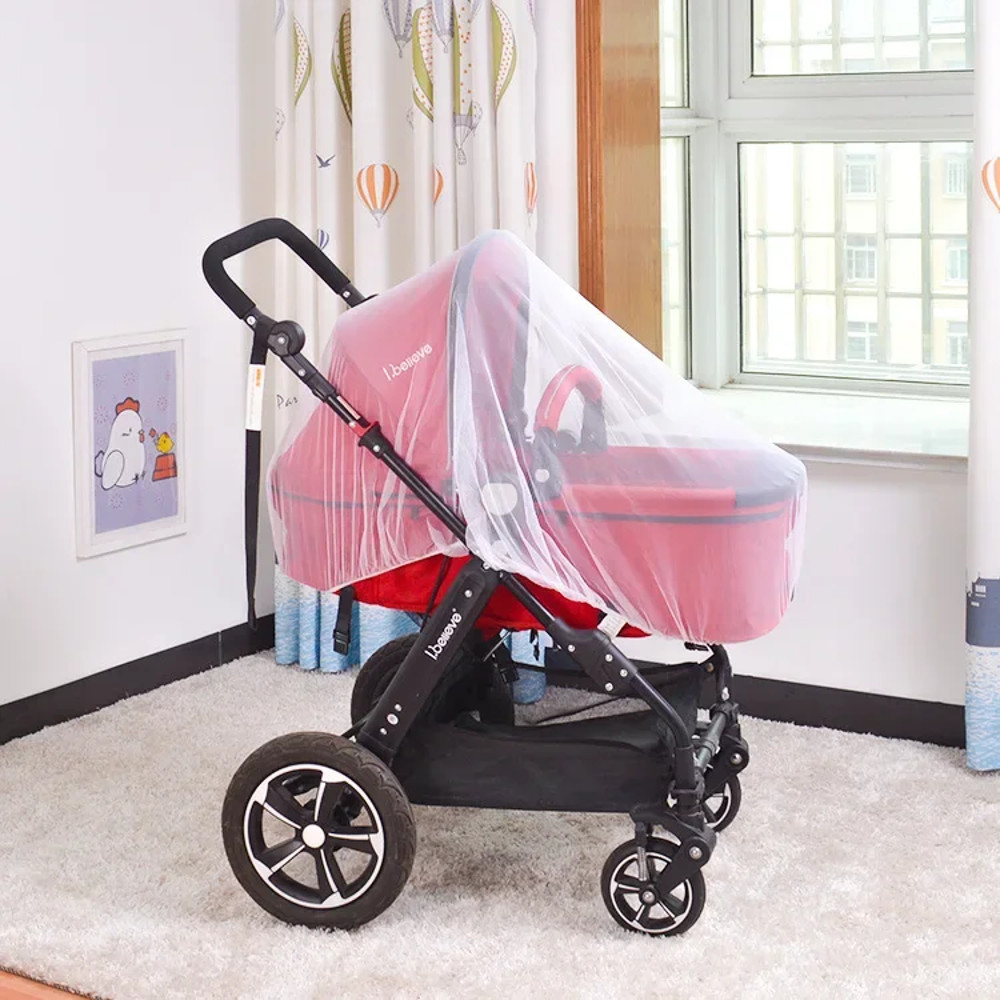 Breathable Baby Stroller Mosquito Net Universal Fit Insect Shield Mesh Prams Pushcarts  Bassinets S 2