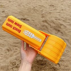 heavy-duty pro sand & snow shovel for kids/adults, vibrant orange beach digging tool and plastic snow toy