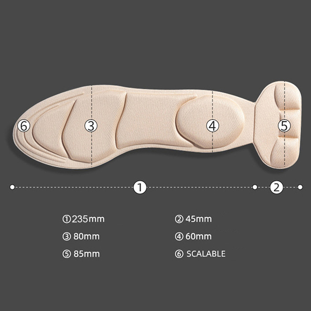 HighHeel Comfort Insoles Cutable Memory Foam Shoe Pads With AntiSlip Heel  Massage For Women Breath 5