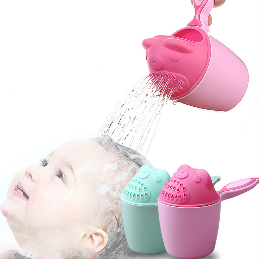 Cute Cartoon Baby Bath Cap  Shampoo Cup Set Toddler Hair Washing Tool For FearFree Bath Time 0