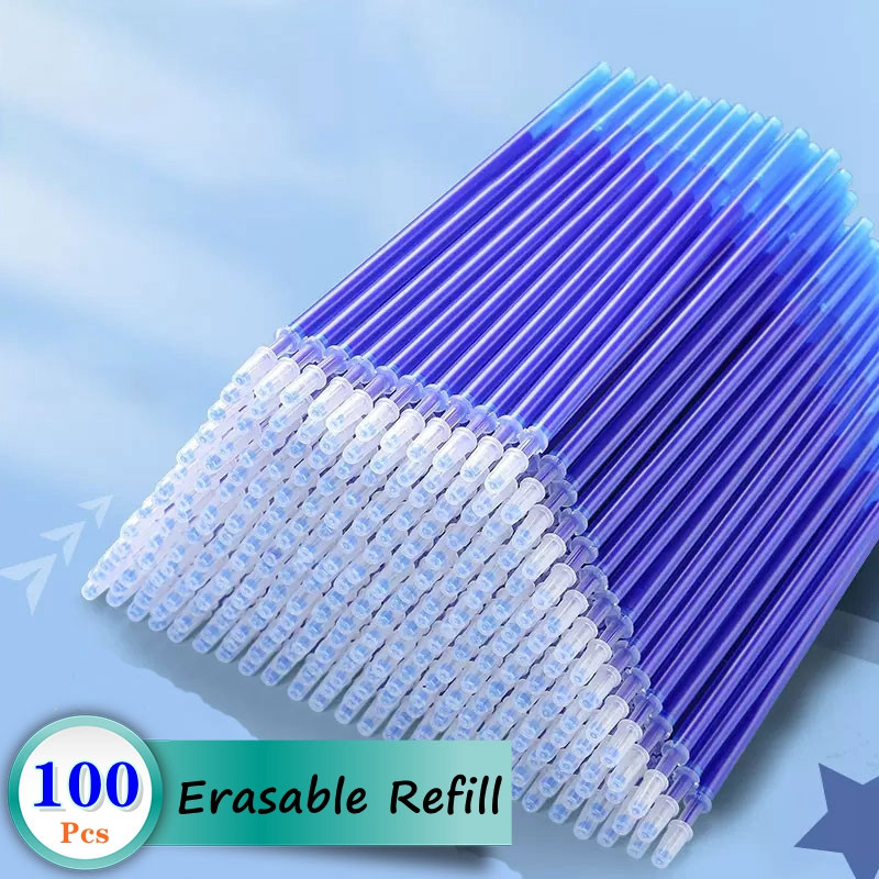 Erasable Gel Pen Refill Rod Set BlueBlack Ink Washable Handle Smooth Writing School  Office Station
