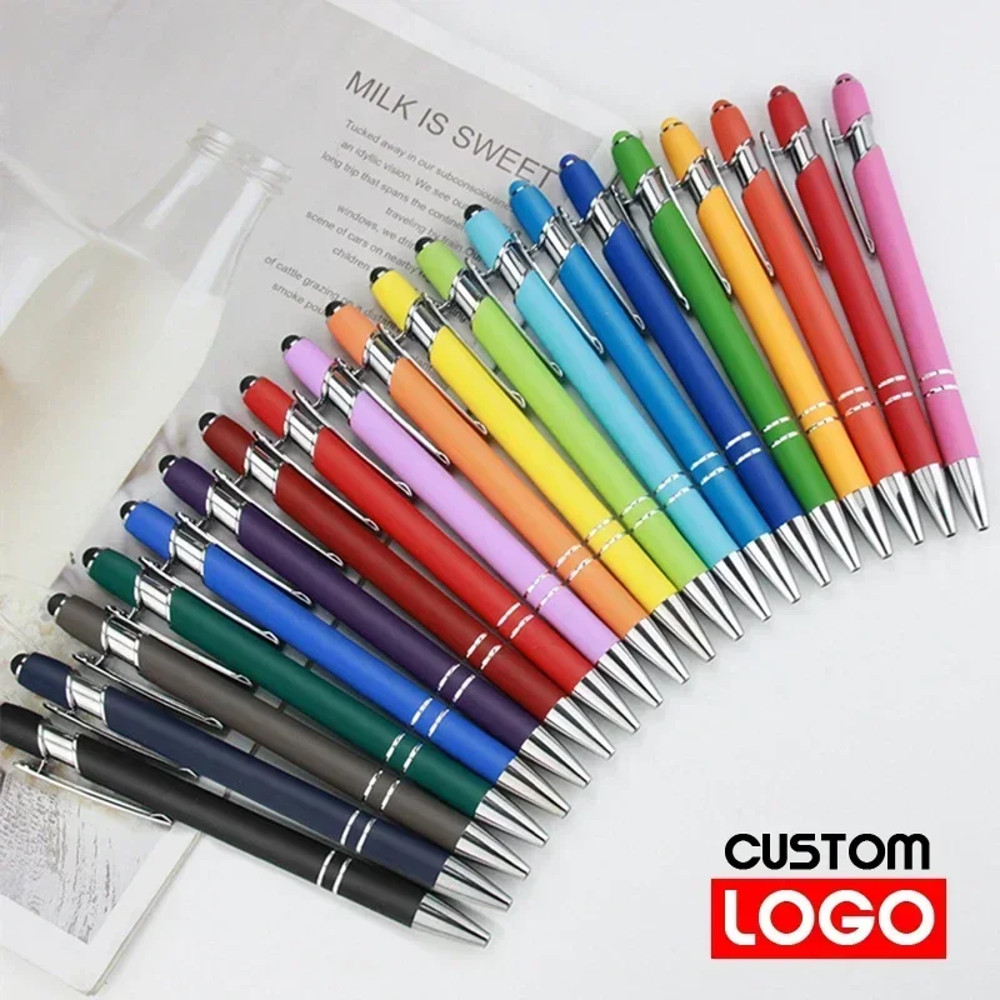 Wholesale Metal Ballpoint Pens With Touch Screen Tip Office School Promotional Advertising Pen With 8