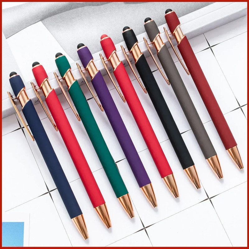 Wholesale Metal Ballpoint Pens with Touch Screen Tip, Office, School, Promotional Advertising Pen with Custom Logo