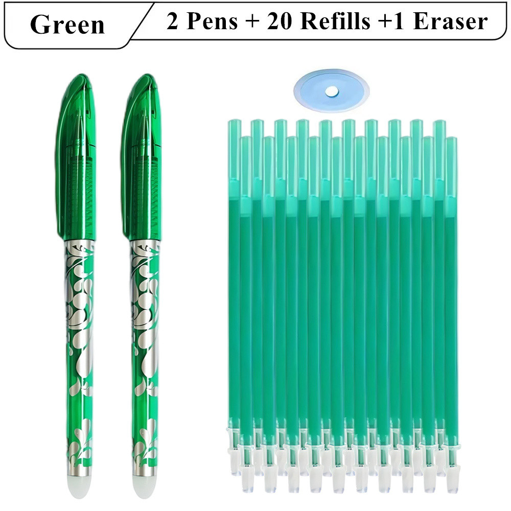 Erasable Gel Pens With Refills  Eraser Magic Ink In Black Blue Red Green Smooth Writing Stationery  2