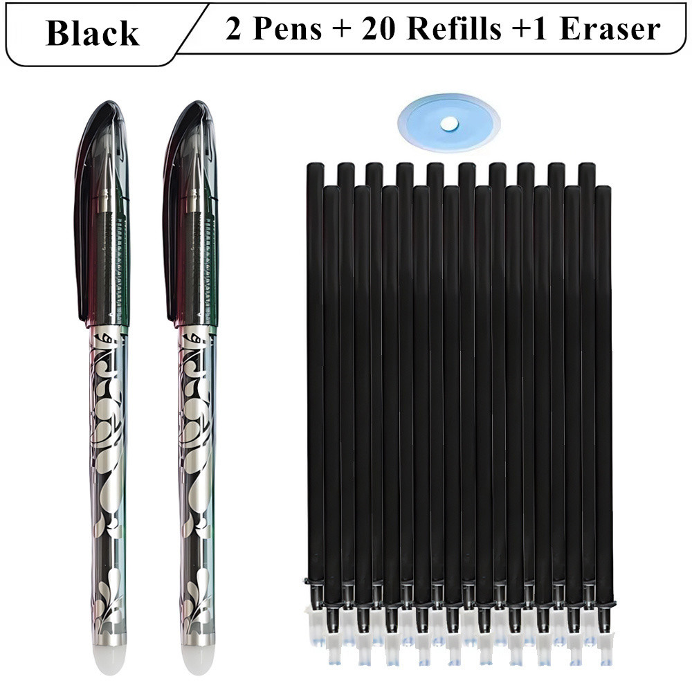Erasable Gel Pens With Refills  Eraser Magic Ink In Black Blue Red Green Smooth Writing Stationery  5