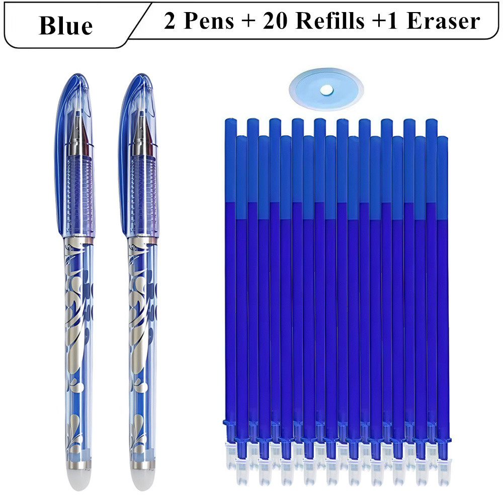 Erasable Gel Pens With Refills  Eraser Magic Ink In Black Blue Red Green Smooth Writing Stationery  4