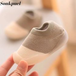 soft soled baby socks shoes infant color matching toddler girls boys first walkers cute child floor sneakers bebe doll