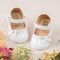 Breathable Newborn Baby Non-slip PU Walking Shoes, Soft Rubber Sole Baby Princess Shoes with British Bow Style