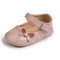 Breathable Newborn Baby Non-slip PU Walking Shoes, Soft Rubber Sole Baby Princess Shoes with British Bow Style