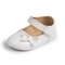 Breathable Newborn Baby Non-slip PU Walking Shoes, Soft Rubber Sole Baby Princess Shoes with British Bow Style