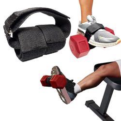 comfortable adjustable dumbbell foot strap, sturdy tibialis trainer, shin assist ankle buckle, durable ankle weights