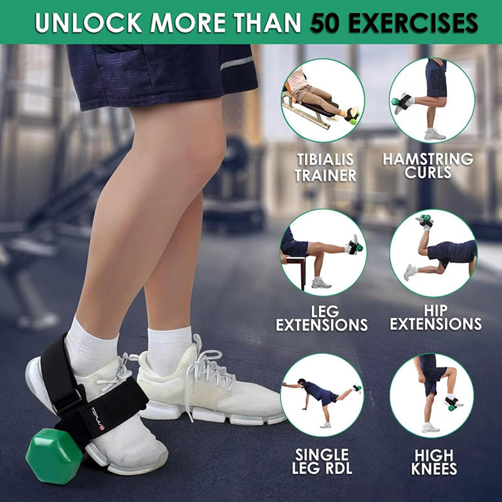 Tibialis Trainer With Dumbbell Foot Attachment Adjustable Ankle Weights For Leg Workouts At Home Le 2