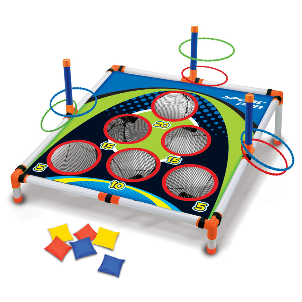 Easy Assemble Portable Cornhole Throwing Circle Ferrule Board Set, Outdoor Yard Toss Game Toy for Kids & Adults