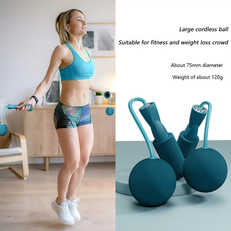 Cordless Skipping Rope With Heavy Ball Fast Jump Rope For Men  Women Portable Fitness Tool For Yoga 2