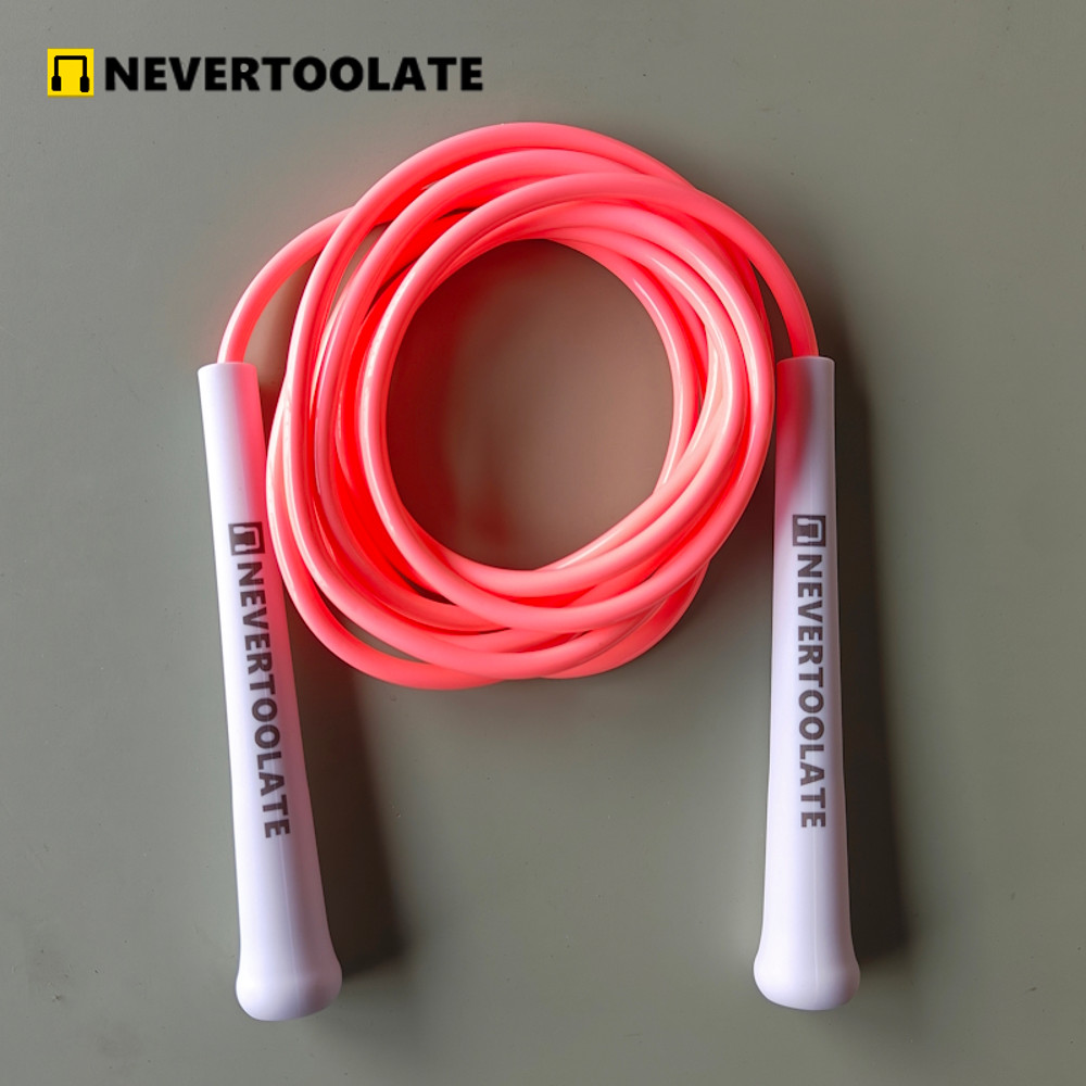 NEVERTOOLATE PVC Skip Rope MiddleLong Handle Durable Jump Rope For Exercise Gym Speed Endurance  We 0
