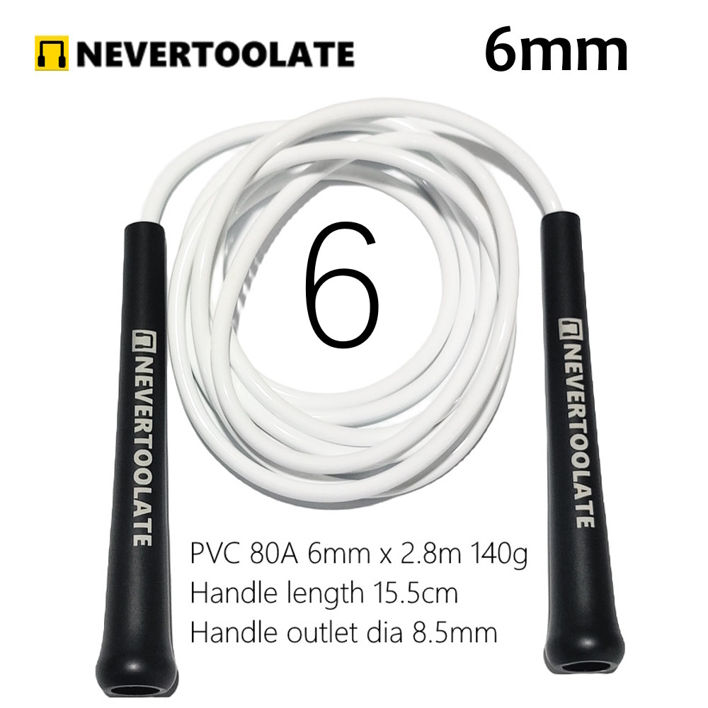 NEVERTOOLATE PVC Skip Rope MiddleLong Handle Durable Jump Rope For Exercise Gym Speed Endurance  We 1