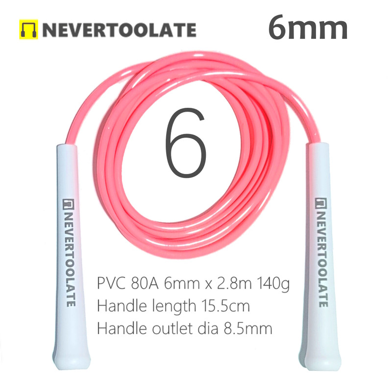 NEVERTOOLATE PVC Skip Rope MiddleLong Handle Durable Jump Rope For Exercise Gym Speed Endurance  We 6