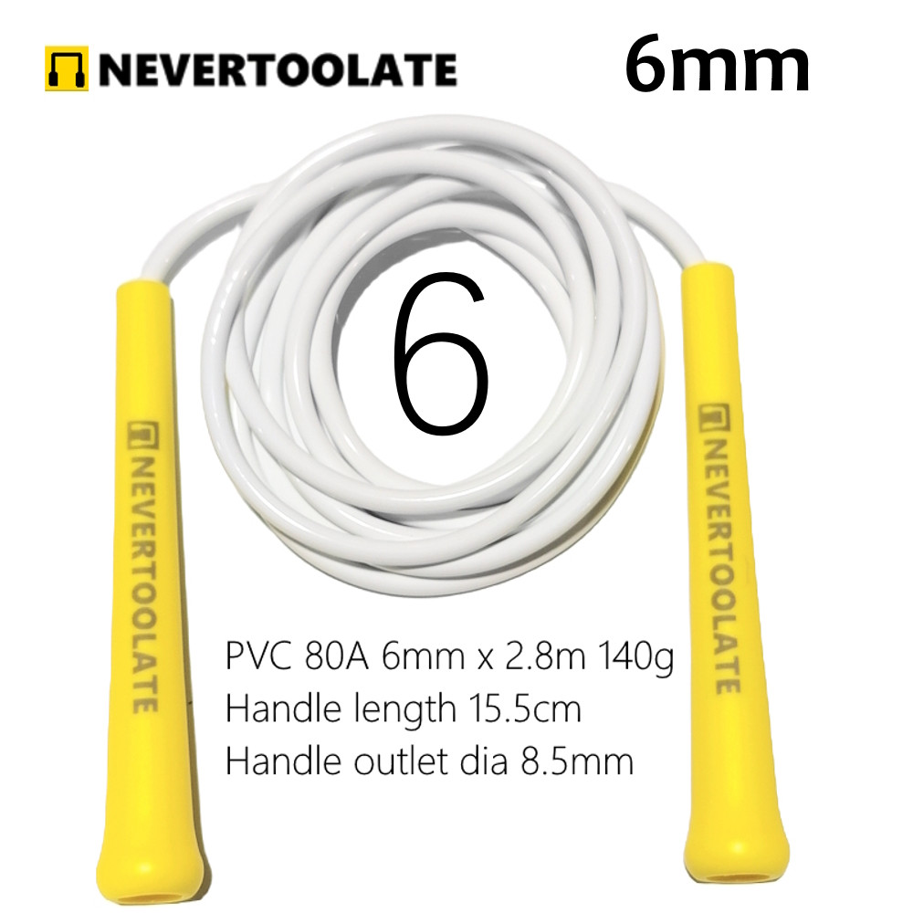 NEVERTOOLATE PVC Skip Rope MiddleLong Handle Durable Jump Rope For Exercise Gym Speed Endurance  We 4