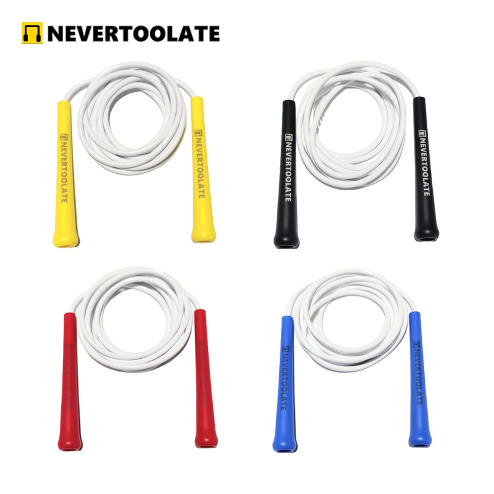 NEVERTOOLATE PVC Skip Rope MiddleLong Handle Durable Jump Rope For Exercise Gym Speed Endurance  We 5