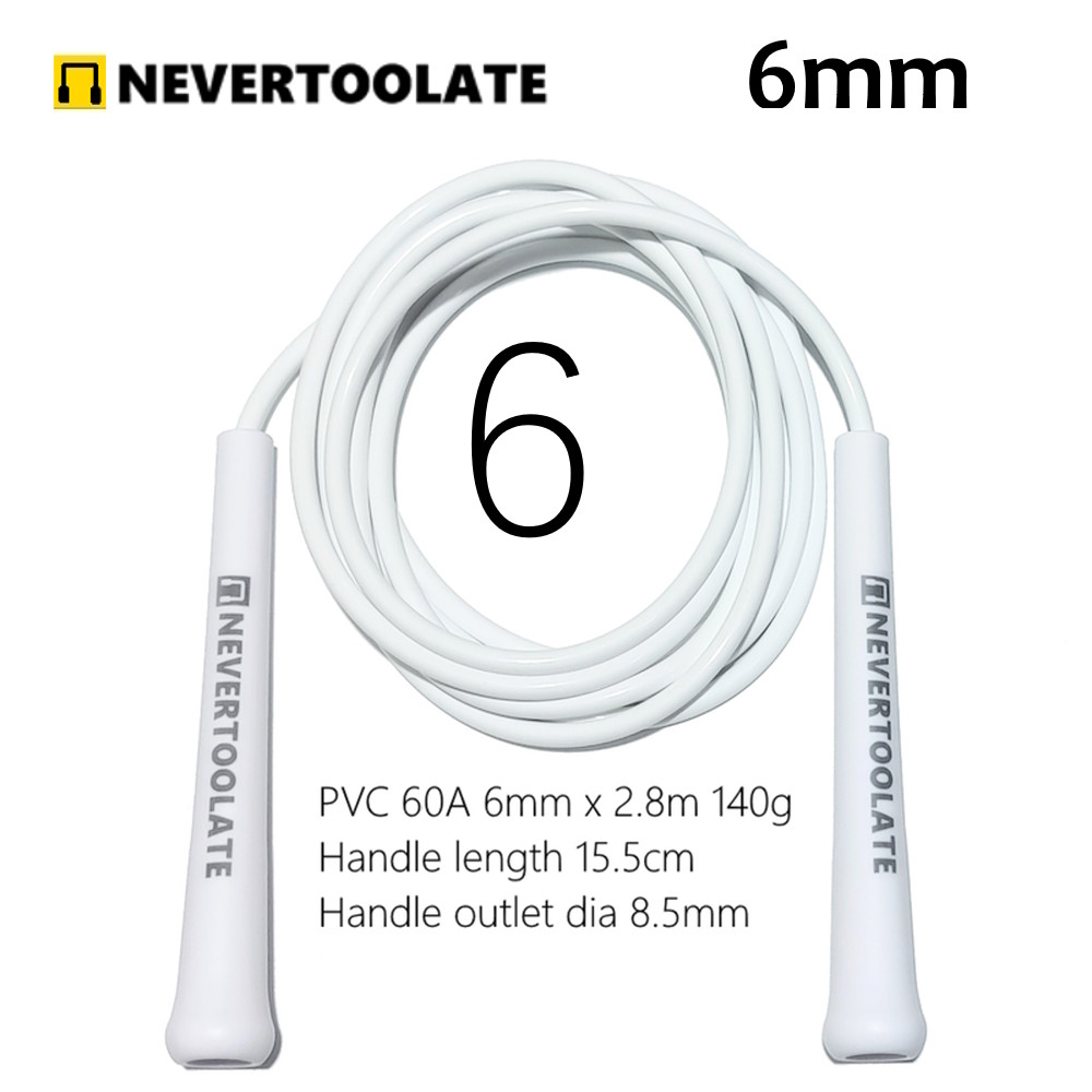NEVERTOOLATE PVC Skip Rope MiddleLong Handle Durable Jump Rope For Exercise Gym Speed Endurance  We 9