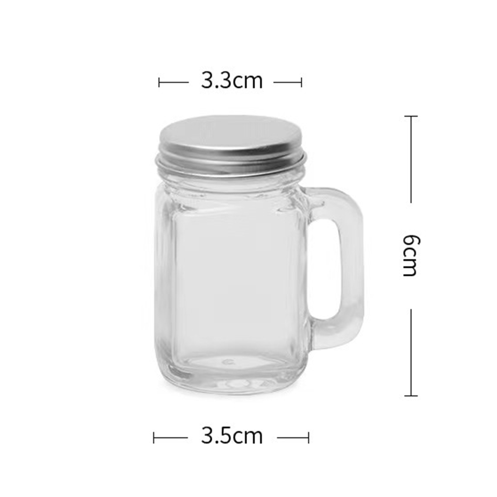 Portable Mini Mason Jar With Lid For Jam Honey Coffee Milk Juice, Leakproof Shot Glass For Home Party Bar Vodka Spirits