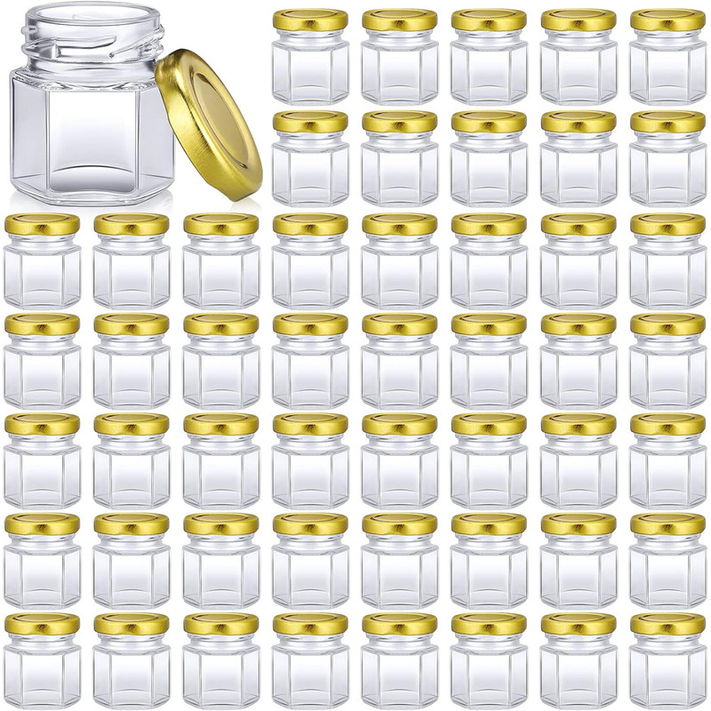 Mini Hexagon Glass Jars Bulk With Lids Small Honey Jars Spice Canning Mason Jars For Wedding Favors 5