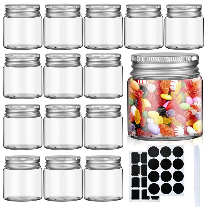 Mini Mason Jars With Lids Wide Mouth Clear Glass Jars For Canning Food Storage Spice Jam Honey Jell 0