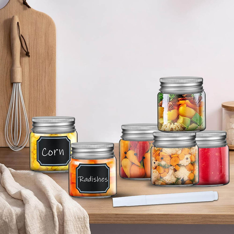 Mini Mason Jars With Lids Wide Mouth Clear Glass Jars For Canning Food Storage Spice Jam Honey Jell 1