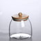 Large Capacity Wooden Lid Glass Sealed Jar, Kitchen Storage Food Container for Tea, Candy, Coffee, Herbs & Mason Jars