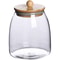 Large Capacity Wooden Lid Glass Sealed Jar, Kitchen Storage Food Container for Tea, Candy, Coffee, Herbs & Mason Jars