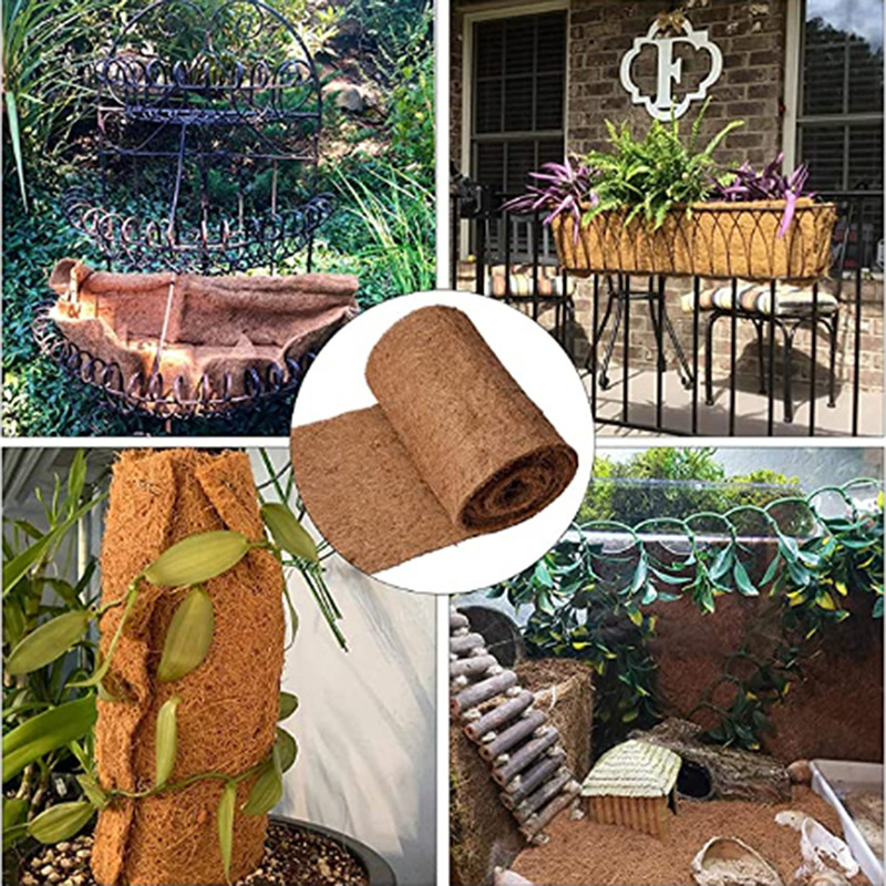 Coconut Coir Plant Fiber Roll Reptile Carpet Mat  Bedding Supplies Insulation Sheet For Flowerpot B 1